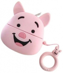 Husa din silicon 3D pentru Apple AirPods 1/2 Porc Roz - Protectie stilata garantata 