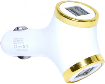 Incarcator auto cu 4 porturi USB LED on-off 4000mA 12-24V compatibil cu orice dispozitiv culoare alba 