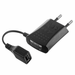 Incarcator de perete cu cablu USB-A mama integrat 700 mAh Negru 