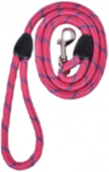 Lesa pentru caini fixa dimensiune medie 115x1 3 cm material durabil din poliester culoare roz 