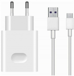 Set incarcator Huawei AP81 alb cu cablu de date USB la Type-C de 1 metru 