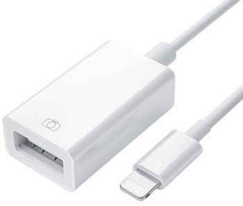 Adaptor Lightning pentru conectarea la USB 2.0 OTG transfer de date de pana la 5Gbps culoare alb lungime de 13 cm 