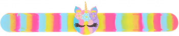 Bratara pentru fetite Slap On cu model Rainbow si unicorn multicolora lungime 21 cm 