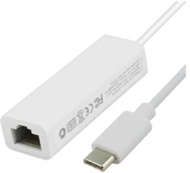 Cablu adaptor pentru cablul de internet RJ45 mama la USB Type-C tata culoare alba 