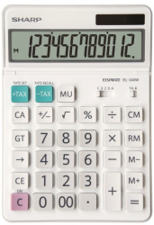Calculator De Birou 12 Digits 189 X 127 X 18 Mm Dual Power Ecran Rabatabil Sharp El-340w - Alb 