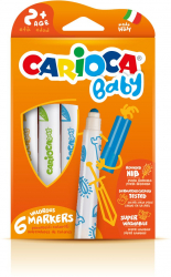Carioca Super Lavabila Varf Rotunjit Special 6 Culori/cutie Carioca Baby 2+ 