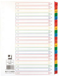 Index Carton Alb Mylar Alfabetic A-z Margine Pp Color A4 170g/mp Q-connect 