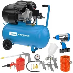 Set compresor cu doi cilindri 405 10 50 Gude 71177 2200 W 50 l 10 bari 15 piese 
