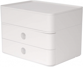Suport Cu 2 Sertare + Cutie Ustensile Han Allison Smart Box Plus - Alb Snow 