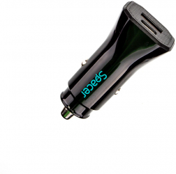 Alimentator auto Spacer Fast Charge 12W 5V/2.4A max putere 12W 1 x USB si 1 x USB Type-C pt. bricheta auto Negru 