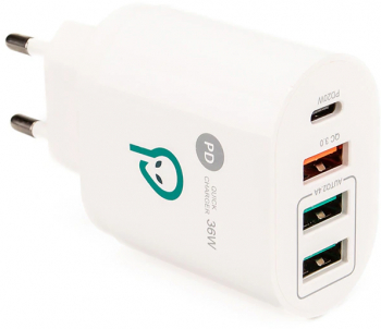 Alimentator retea Spacer Quick Charge 36W 1 x USB Type-C 20W si 1 x USB QC 3.0 2 X USB 2.4A 