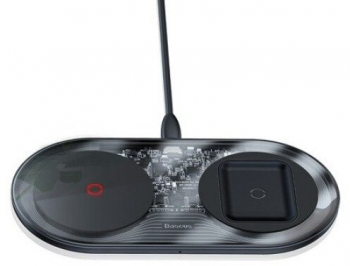 Incarcator wireless Baseus Simple Turbo TZWXJK-B01 Negru/Transparent 20W Pentru smartphone si Apple AirPods 