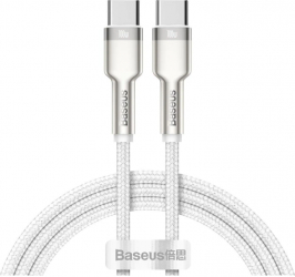 Cablu Date si Incarcare Baseus USB Type-C la USB Type-C Cafule 1 m 100W CATJK-C02 Alb 