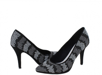 Pantofi cu toc dama - Marco Tozzi negru multicolor - Marimea 39 
