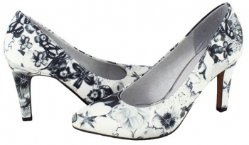 Pantofi cu toc dama - s.Oliver alb negru multicolor - Marimea 39 