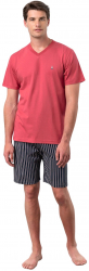 Pijama de barbati Vamp 18620 XL bumbac rosu