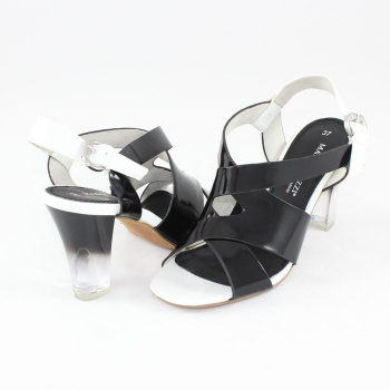 Sandale dama - Marco Tozzi alb negru multicolor - Marimea 39 
