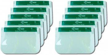 Set 10 Viziere Profesionale de protectie faciala reutilizabile foarte usoare comode din plastic cu suport burete pe frunte 33x22 cm Neo 