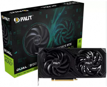 Placa video Palit NVIDIA GeForce RTX 4060 Ti DUAL 8GB GDDR6 128-bit DLSS 3.0 NE6406T019P1-1060D 