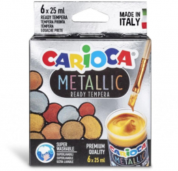 Acuarele Tempera Metalic Carioca 6x25 ml - ADACKO026 
