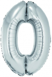 Balon Folie Cifra 0 Argintiu Daco 85 cm - ADACBL850AG 