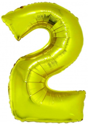 Balon Folie Cifra 2 Auriu Daco 85 cm - ADACBL852AU 