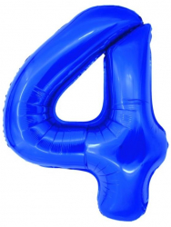 Balon Folie Cifra 4 Albastru Daco 100 cm - ADACBL1004A 