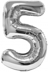Balon Folie Cifra 5 Argintiu Daco 100 cm - ADACBL1005AG 