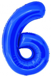 Balon Folie Cifra 6 Albastru Daco 100 cm - ADACBL1006A 