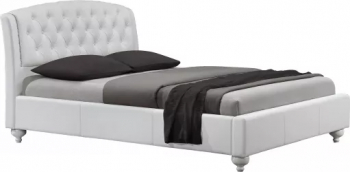 Pat matrimonial Sof 160cm x 200cm alb fara saltea