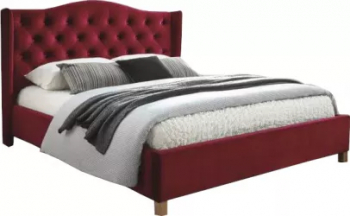 Pat tapitat Beny 3 rosu 178cm x 216cm x 124cm fara saltea 