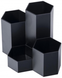 Suport Birou Ecada 4 Compartimente de Plastic Culoare Negru - ADAC95104N 
