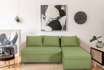 Coltar Extensibil Vario Cu Lada Depozitare Interschimbabil Stanga/Dreapta Verde 220 x 80 x 155 cm 