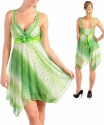 Rochie Verde cu Alb si cu Sclipiri de Diamant Fabricata In SUA 