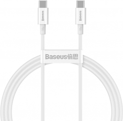 Cablu de Date Type-C la Type-C 100W 1m 480Mbps - Baseus Superior Series CATYS-B02 - Alb
