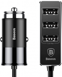 Incarcator auto 4xUSB 5.5A - Baseus Enjoy Together CCTON-01 - Negru 