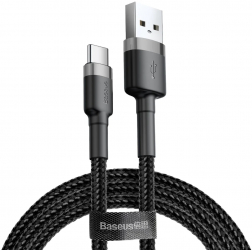 Cablu de Date USB Type-C 2A 3m Baseus Cafule CATKLF-UG1 Gray Black 