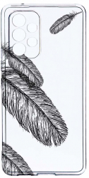 Husa Bestcase comp cu Samsung Galaxy A52 4G / Galaxy A52 5G Feathers BW 2MM Soft Silicon prot cam T 18 