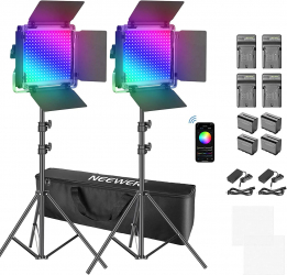 Kit 2 Panouri Led cu 530 Leduri lumina RGB baterii si accesorii incluse 