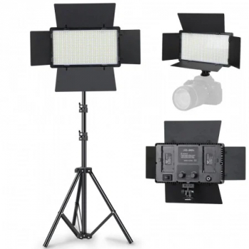 Mini Panou Bicolor pentru strudio 600 LED trepied 160 cm Negru 