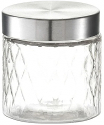 Recipient depozitare alimente Zeller sticla/metal 750 ml transparent/argintiu 