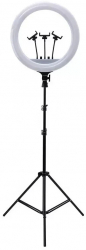 Ring Light cu iluminare LED diametru 46cm /18 inch Lampa Circulara touch control cu trepied 200cm si suporti de telefon 
