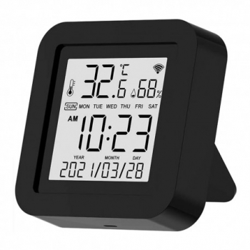 Senzor universal de umiditate si temperatura Tuya Smart IR Smart Wi-Fi Ecran LCD USB Suport Alexa si Goo 