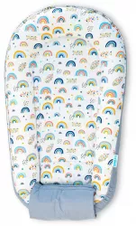 Baby Nest din Bumbac model gri curcubeu 