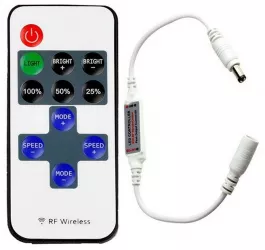 Controler banda LED monocrom telecomanda RF 11 taste conectori DC5.5-2.1 M T 