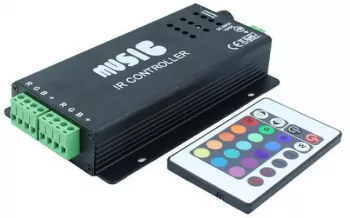 Controller muzical cu telecomanda IR 24 taste pentru banda RGB 