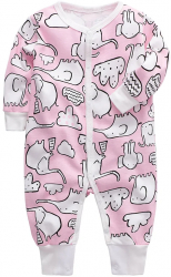 EASYMOM Pijama capse Roz Elefanti 