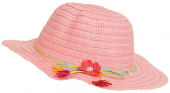 Palarie de paie pentru fete PAMI PC-0223-121-6 52 cm Corai 