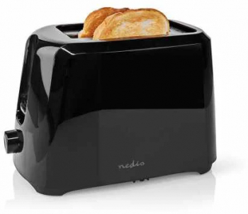 Prajitor de paine cu doua compartimente 6 nivele de rumenire 700W negru Nedis