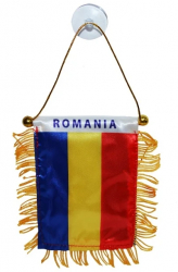 Steag auto cu ventuza Romania 8x12 cm